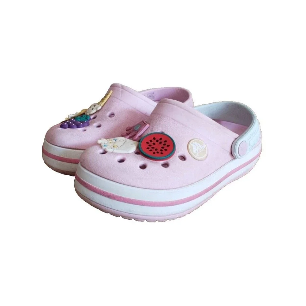 Crocs Toddler Size 9 (C9) Blue Red White Crocband Clogs Sandals Shoes Slip On